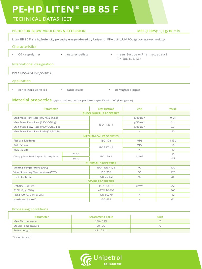 Technical Datasheet LITEN BB 85 F - Eng | PDF | Strength Of Materials ...