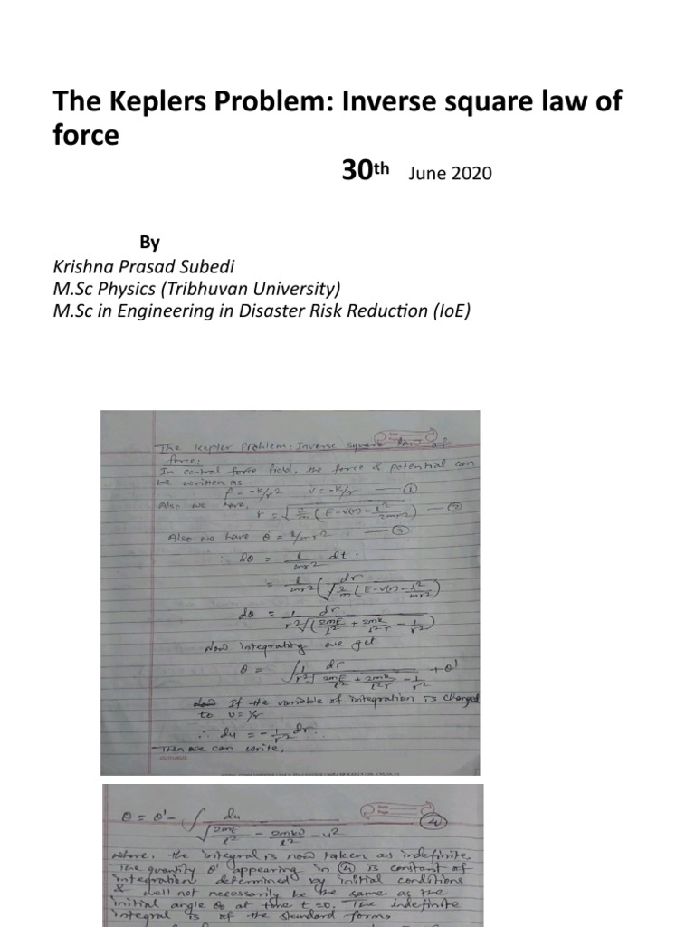 Kepler's Problem Explained | PDF | Teaching Methods & Materials ...