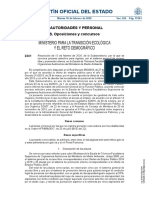 Boletín Oficial Del Estado: Ministerio para La Transición Ecológica Y El Reto Demográfico