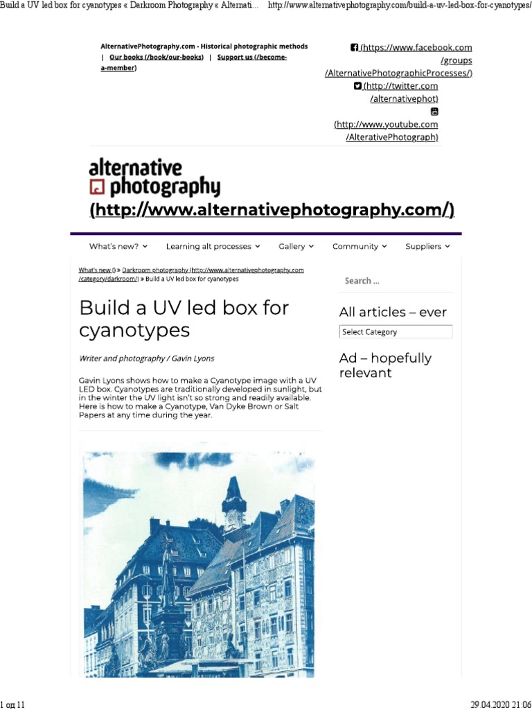 Build A UV Led Box For Cyanotypes Darkroom Photography | PDF | Printing ...