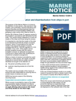 Means of Embarkation and Disembarkation From Ships in Port: Marine Notice 13/2014