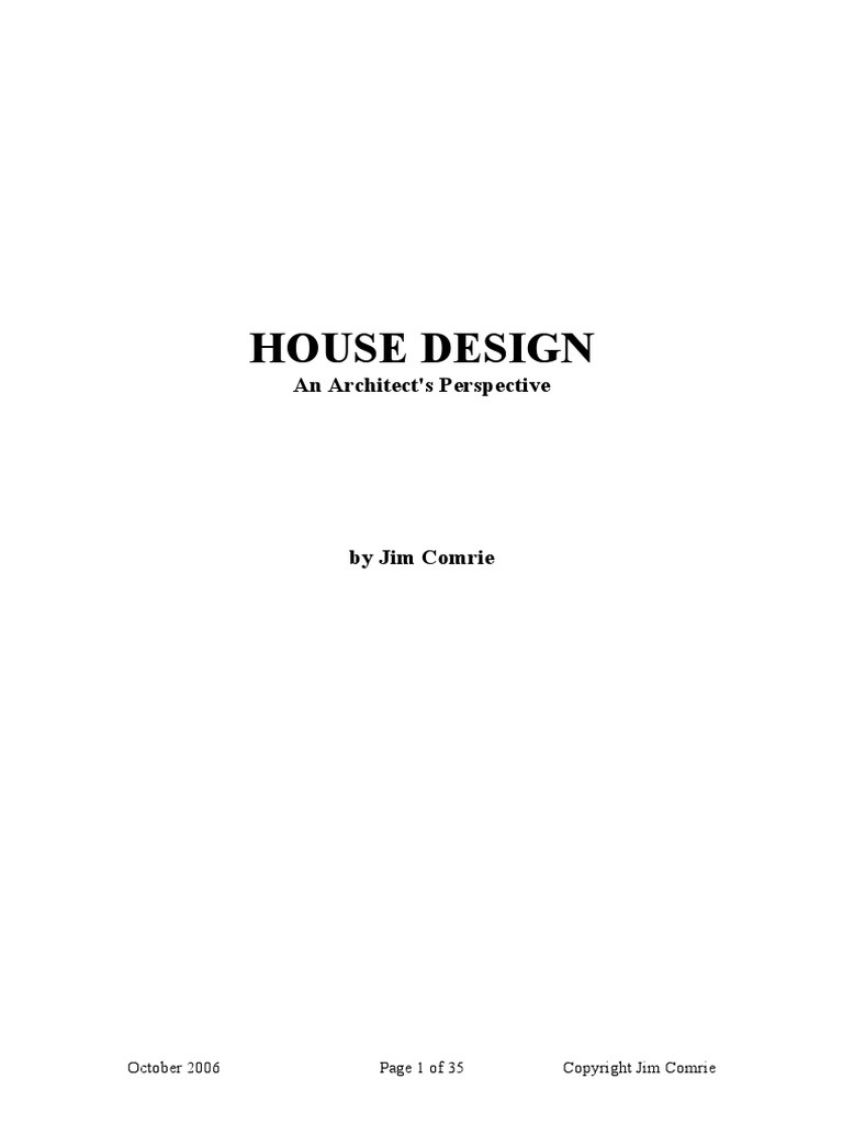 House Design: An Architect's Perspective | PDF | Nature