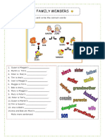 Family Members: Study This Family Tree and Write The Correct Words