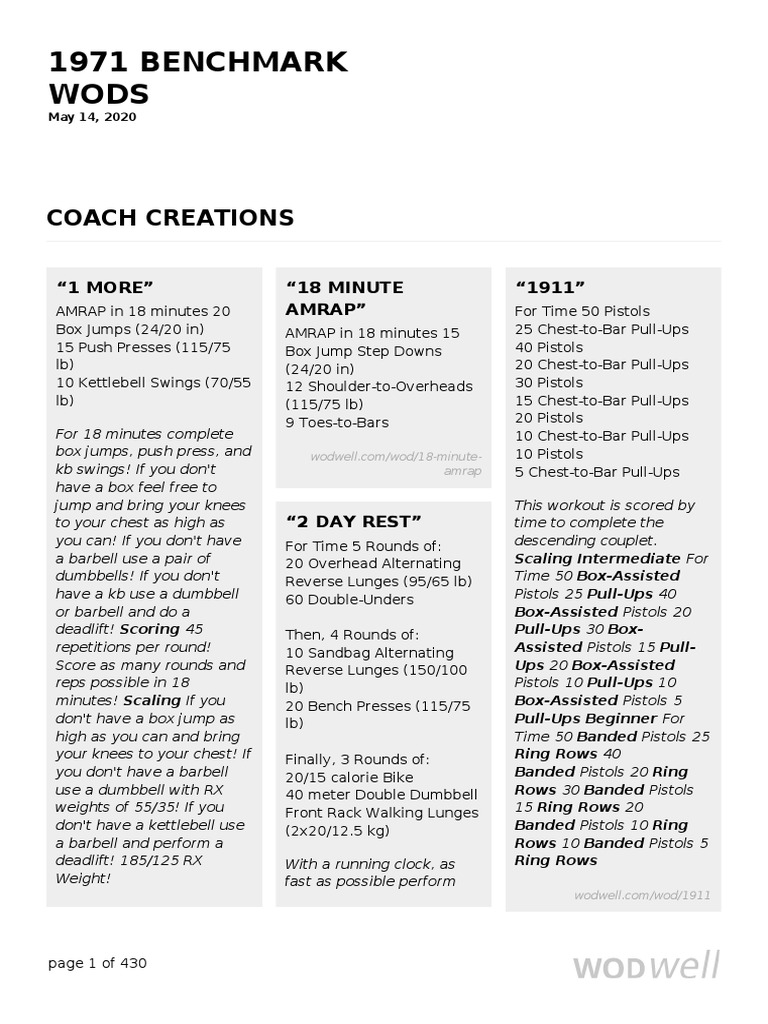 kettlebell benchmark workouts