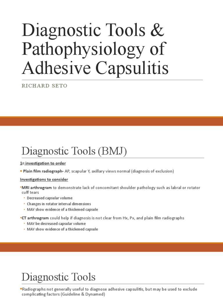 Pathophysiology of Adhesive Capsulitis PDF Inflammation Clinical