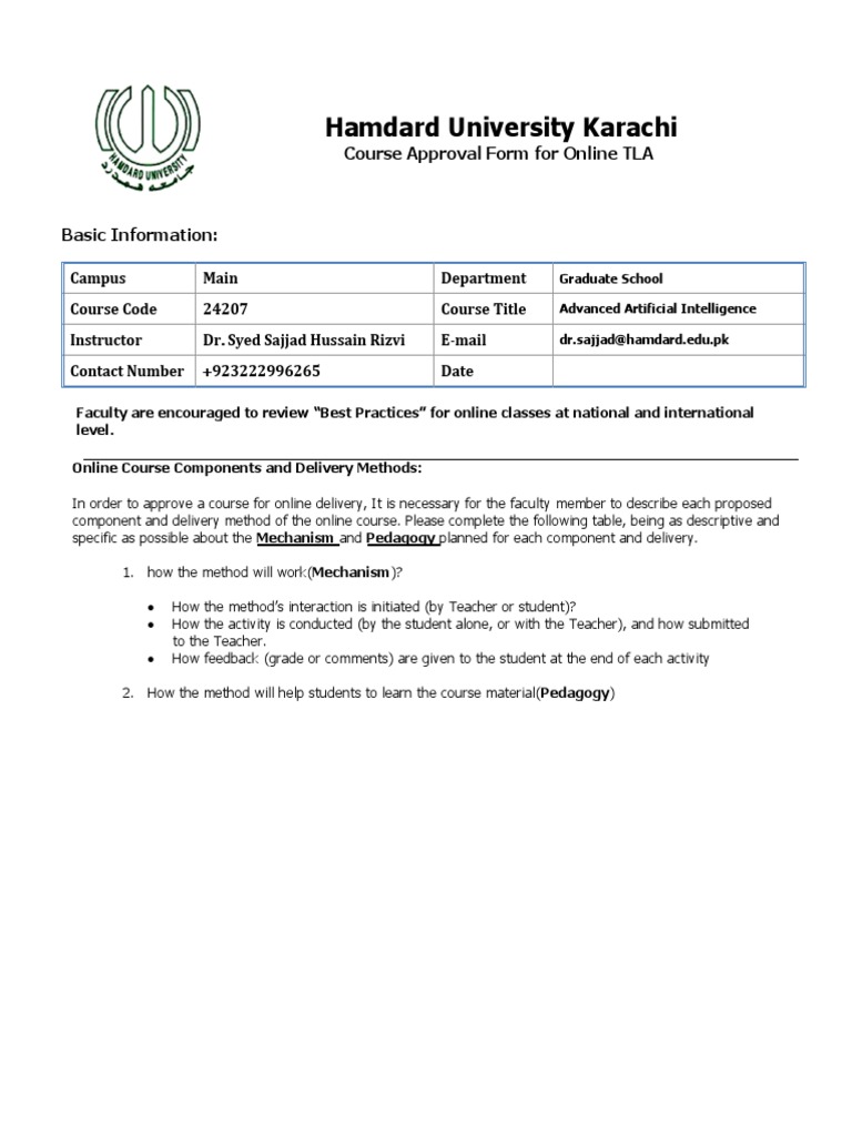 Graduate Online Course Approval | PDF | Educational Technology | Lecture