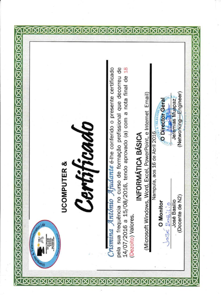 Certificado Informatica Pdf Pdf