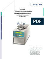 K-7000 Vapor Pressure Osmometer Dampfdruckosmometer: User Manual / Handbuch