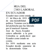 Historia Del Derecho Laboral en Ecuador