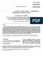 Analytical Aspects of Silica in Saline Waters Application To Desalination of Brackish Waters