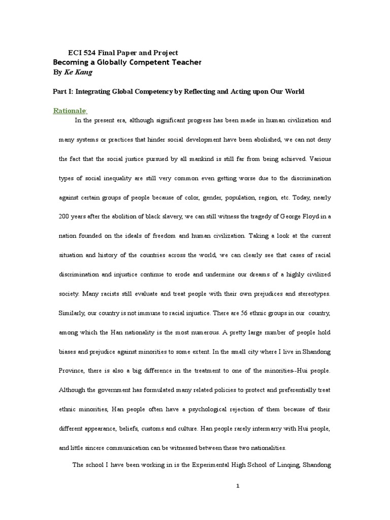 Eci 524 Final Paper and Project | PDF | Depression (Mood) | Cross ...