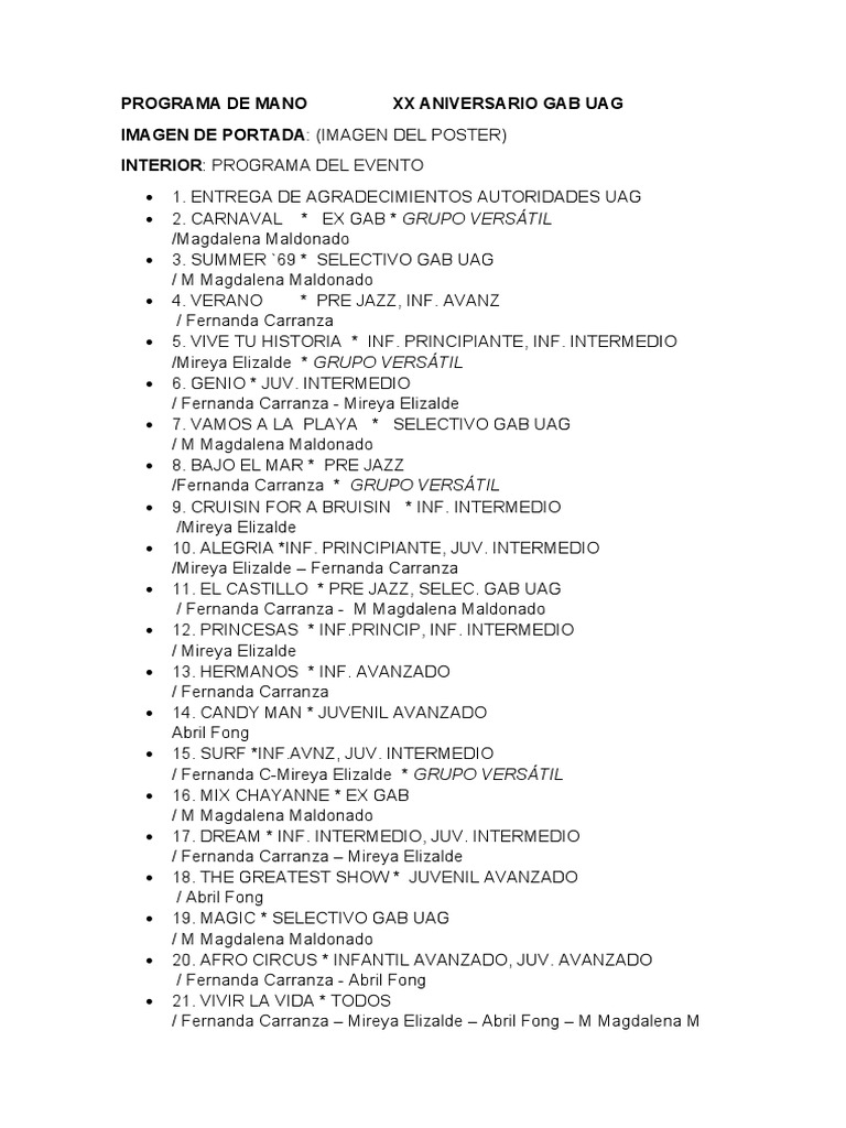 Programa de Mano | PDF | Entretenimiento (general) | Science