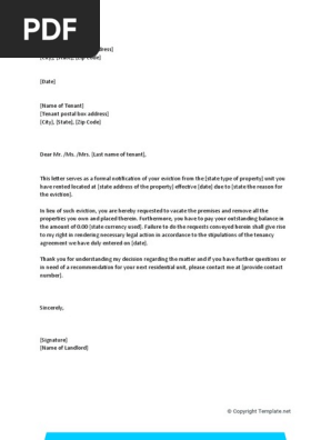 Eviction Letter