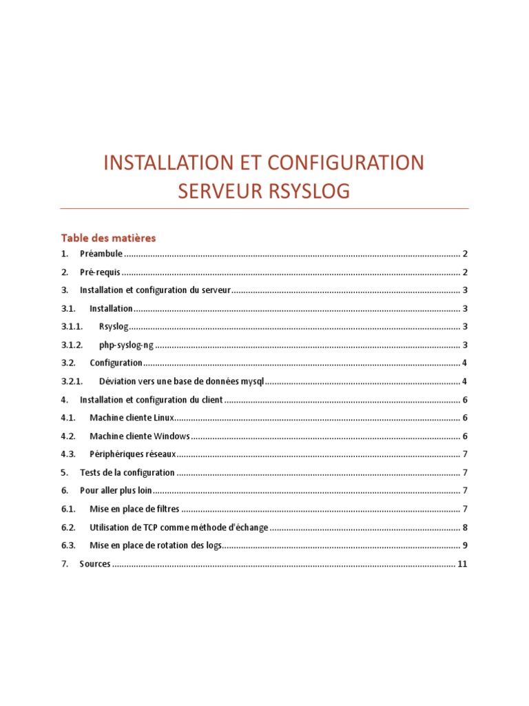 Installation et configuration de Rsyslog | PDF | Serveur (Informatique ...