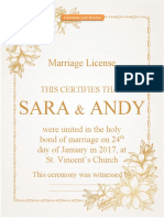 Marriage License: Sara Andy