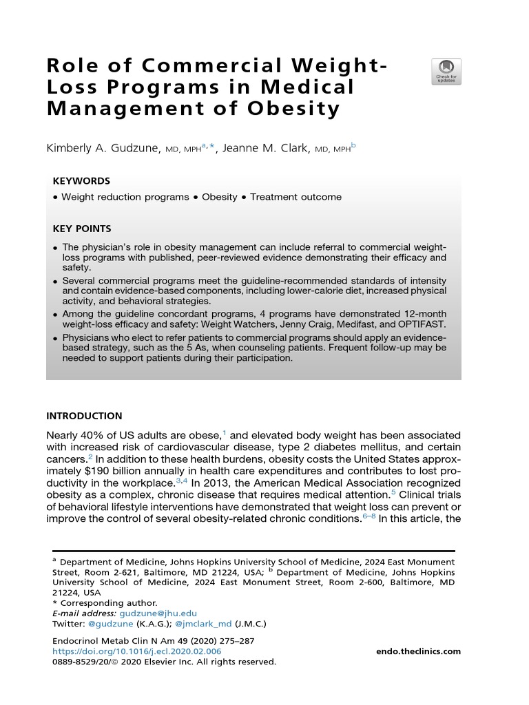 Commercial Weight-Loss Programs Overview | PDF | Weight Loss | Dieting
