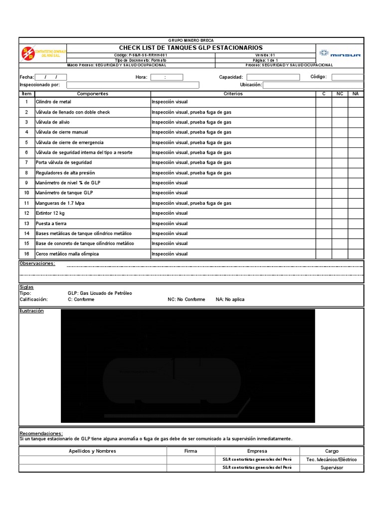 1.check List Tanque GLP Estacionario | Descargar gratis PDF | Gas de ...