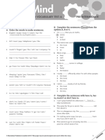 Open Mind Pre-Intermediate Unit 6 Grammar and Vocabulary Test A