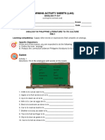 Learning Activity Sheets (Las) : English 7/ G-7