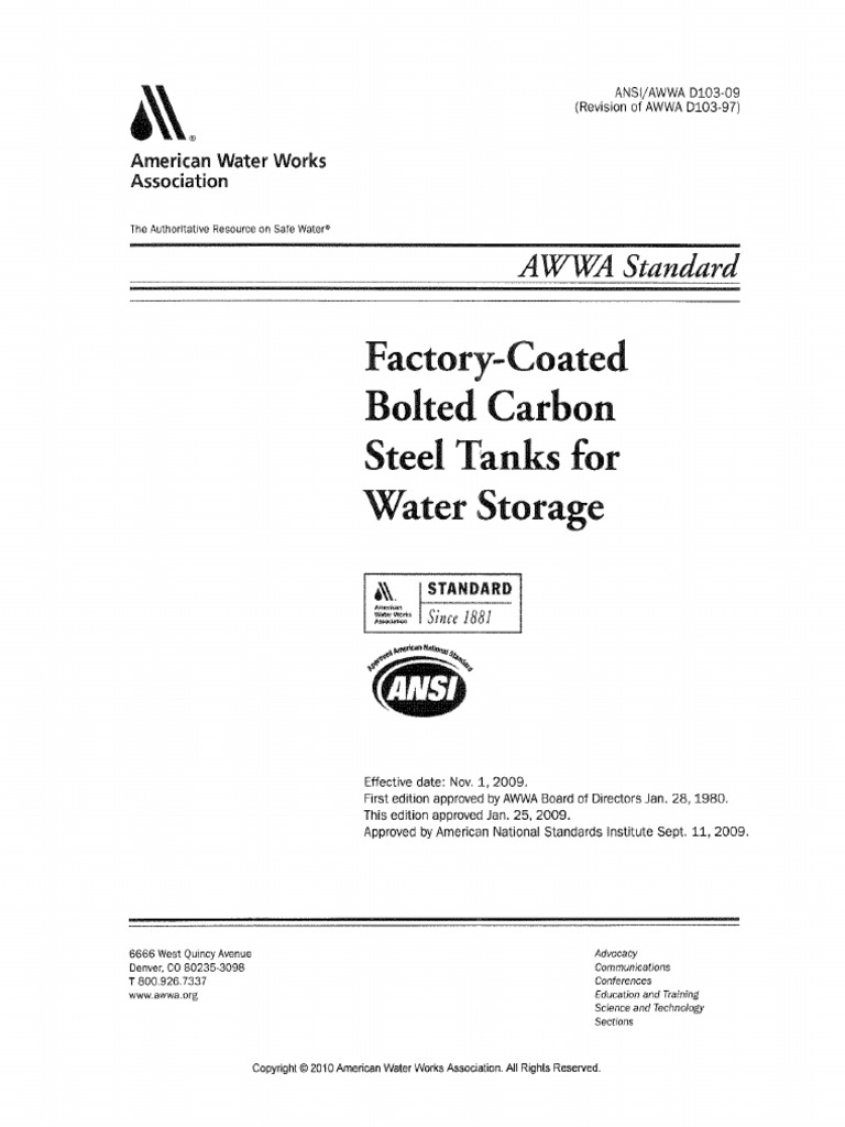 Awwa D103-09 | PDF