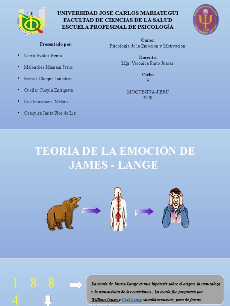 GRUPO 2 TEORIA DE LA EMOCION JAMES - LANGE Final | PDF | Las emociones ...