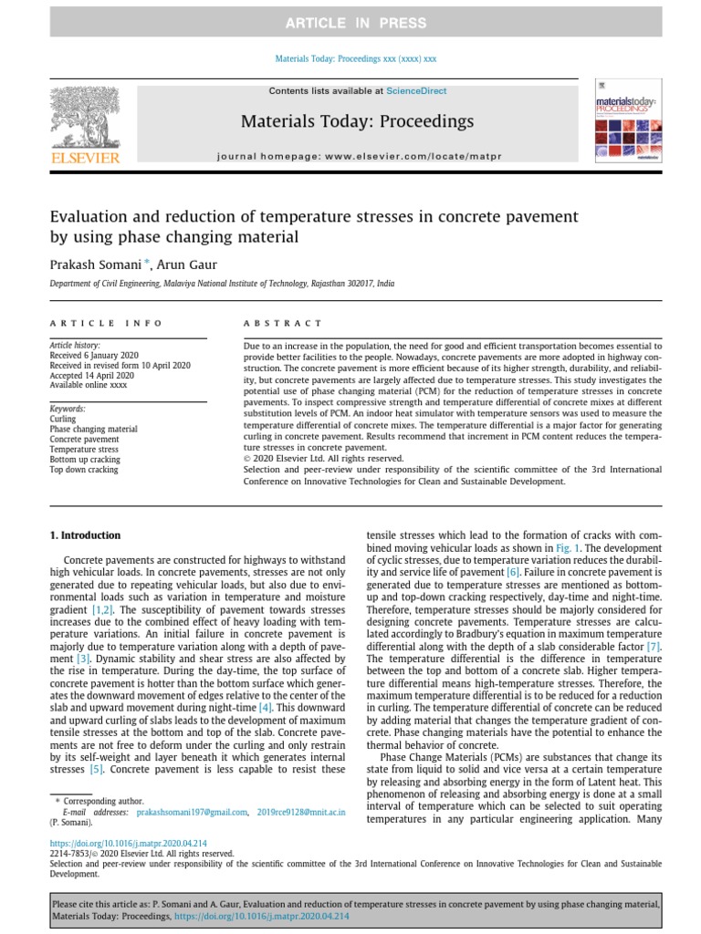 Reducing Temperature Stresses in Concrete | PDF | Road Surface | Concrete