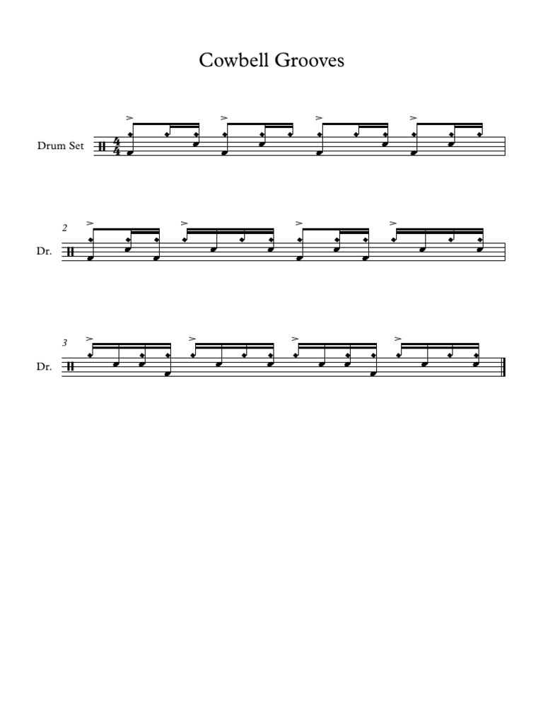 Grooves de Cowbell en Notation | PDF