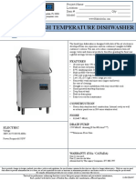 D-2000 - Hood Type Dishwasher