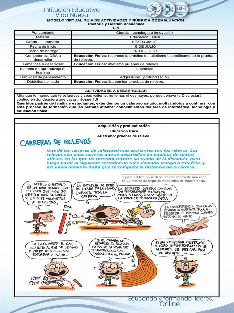Semana 15 EDUCACION FISICA 6° S-V | PDF | Deporte del atletismo ...