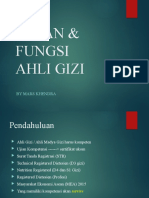 Pertemuan Ke 6. PERAN DAN FUNGSI AHLI GIZI