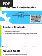 Lecture 1 - Introduction: Arto Perttula TIE-50206 Logic Synthesis Tampere University of Technology 2017-2018