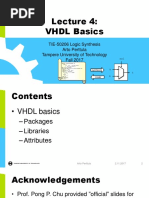 VHDL Basics: TIE-50206 Logic Synthesis Arto Perttula Tampere University of Technology Fall 2017