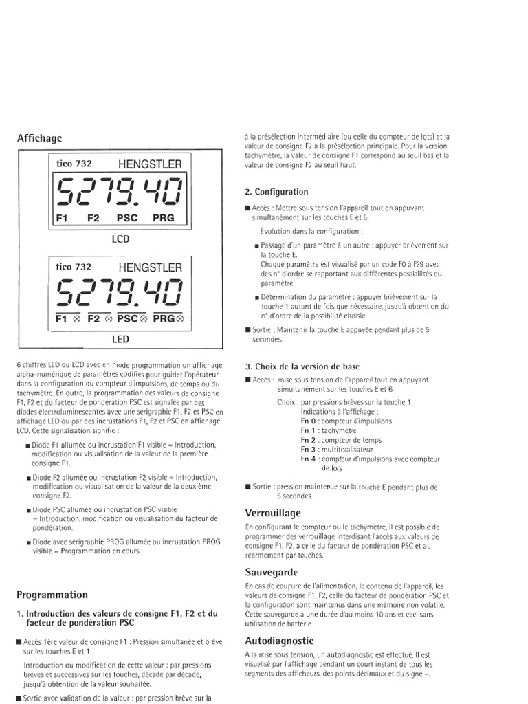 Compteur Électronique Multifonctions Tico 0732 (p.3) | PDF