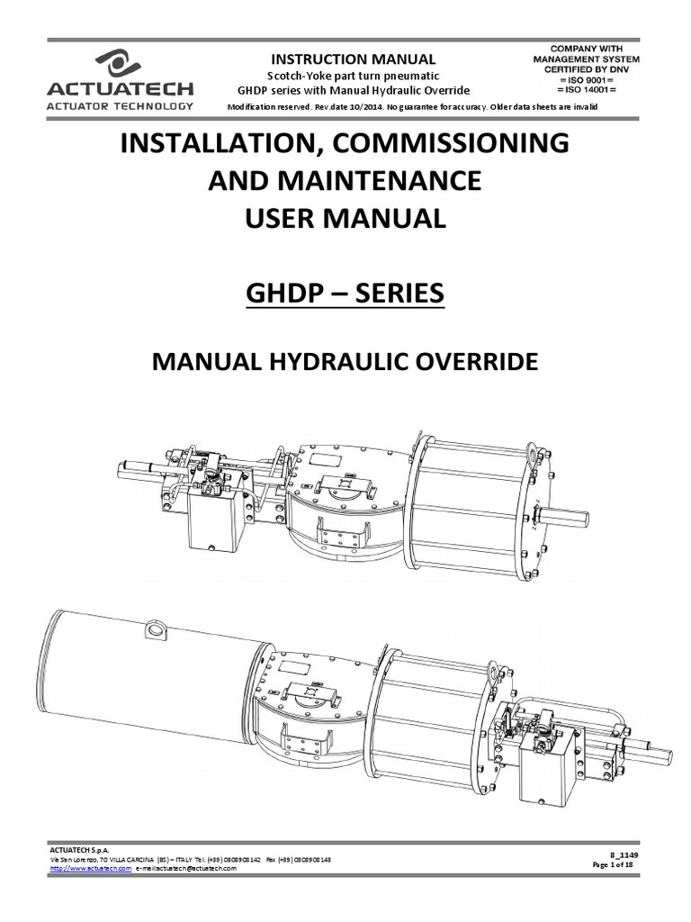 Hydraulic Override Manual Pdf Pdf Valve Actuator