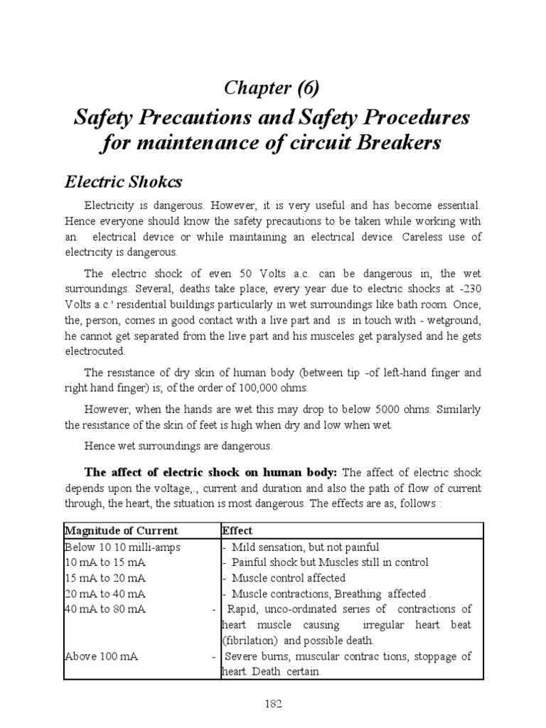Safety Precautions and Safety Procedures For Maintenance of Circuit
