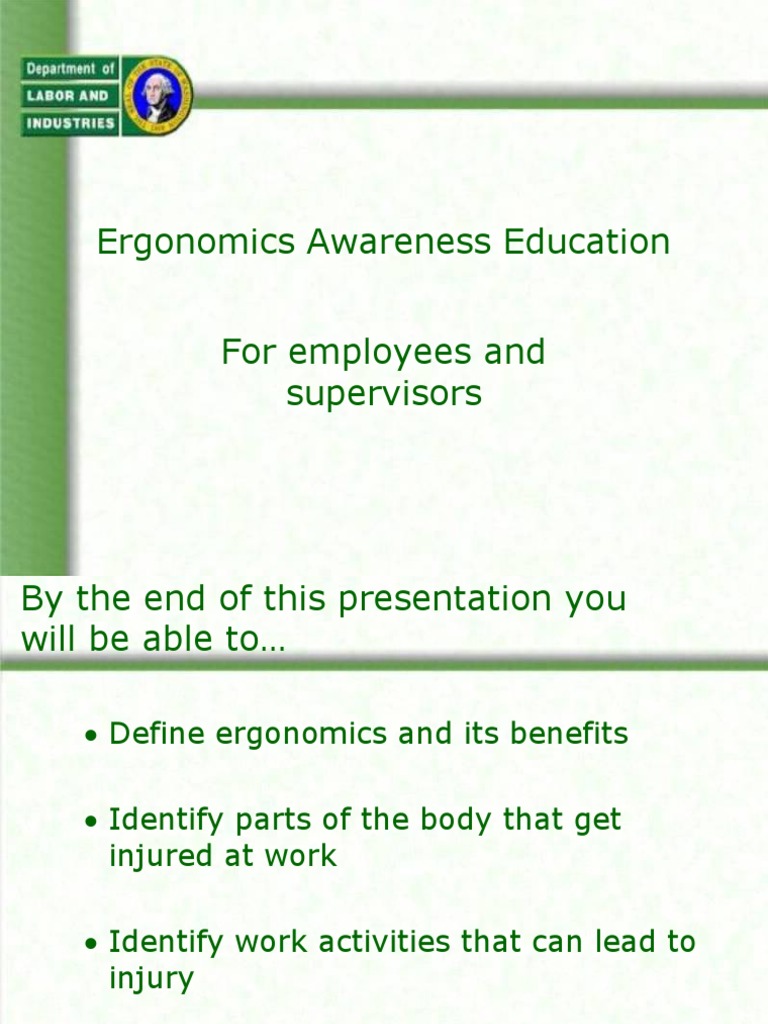 Ergonomics Training for Injury Prevention | PDF | Human Factors And ...