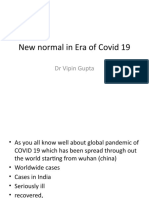 New Normal in Era of Covid 19: DR Vipin Gupta
