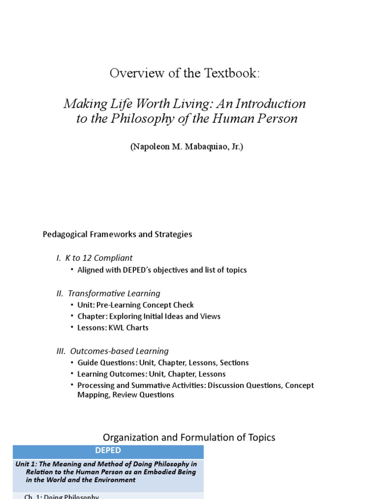 Overview of The Textbook | PDF | Philosophical Theories | Cognitive Science