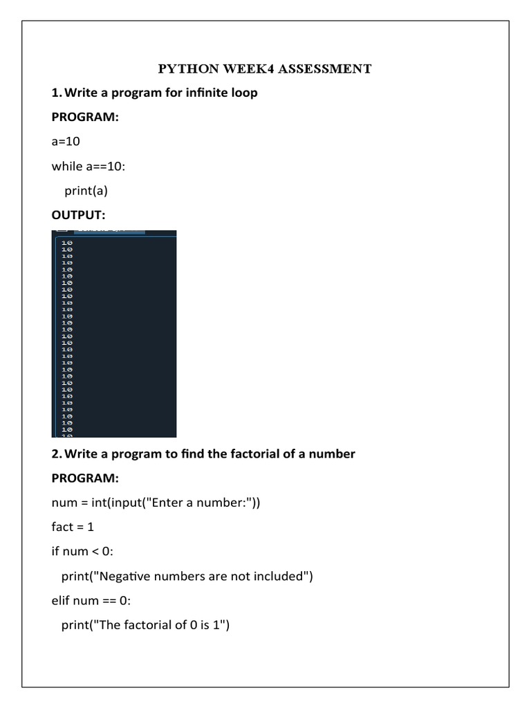Python Week 4 Assessment Solutions | PDF