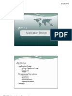 Agenda: Application Design Application Design