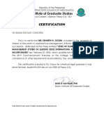 Institute of Graduate Studies: Certification