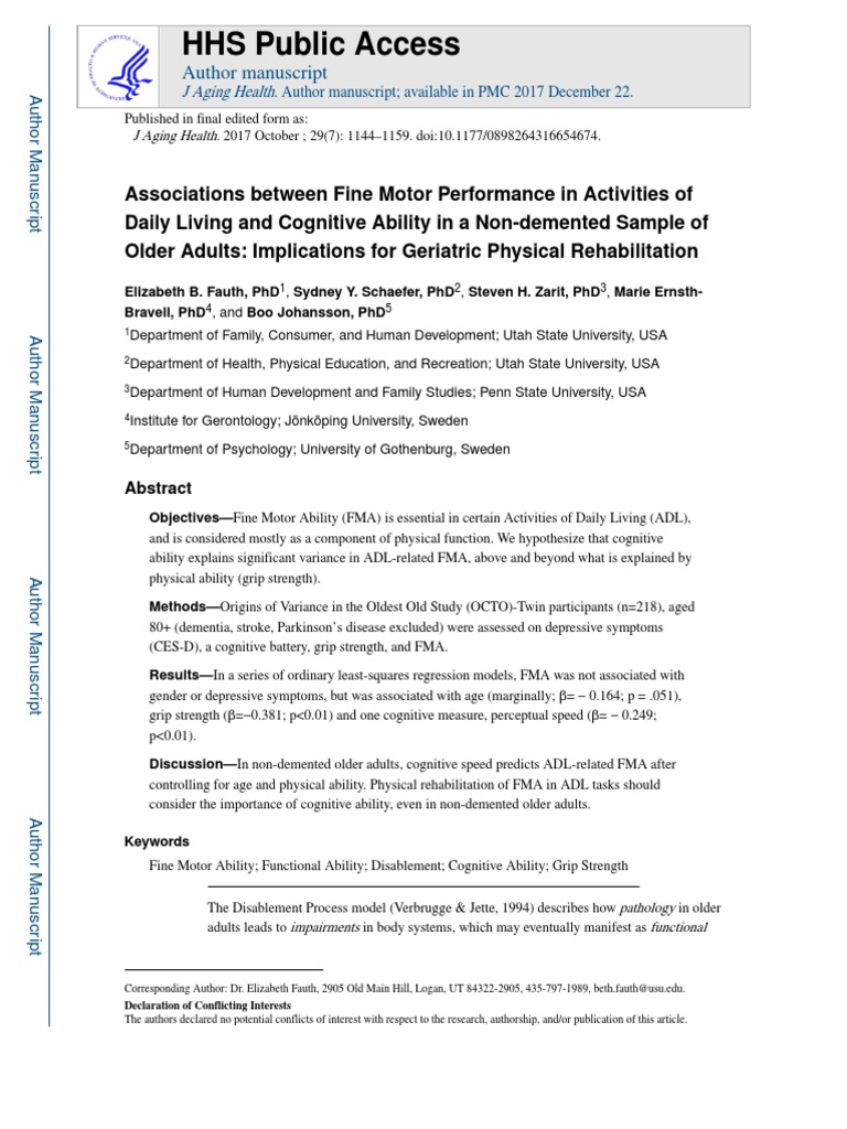 HHS Public Access | PDF | Physical Therapy | Disability