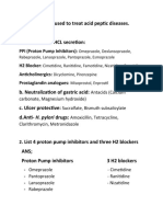 Antacids (Calcium Carbonate, Magnesium Hydroxide) Sucralfate, Bismuth Subsalicylate Amoxicillin, Tetracycline, Clarithromycin, Metronidazole