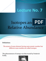 Lecture No. 7: Isotopes and Their Relative Abundance