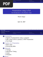 Presentations Using Latex: An Introduction To The Beamer Class