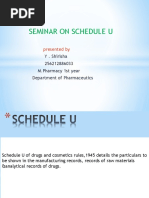 Seminar On Schedule U: Presented by