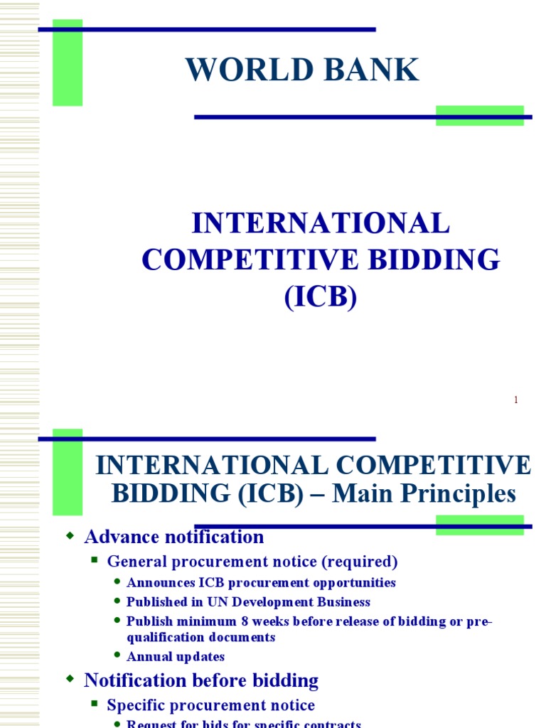 International Competitive Bidding Icb Ppt Procurement Policy