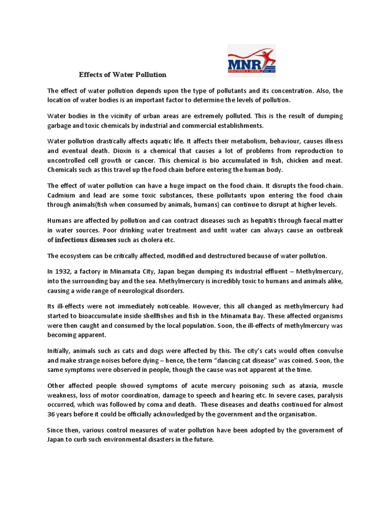 Impact and Control of Water Pollution | PDF | Water Pollution | Pollution