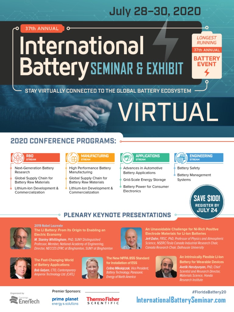 International Battery Seminar Brochure 2020 PDF Lithium Ion Battery