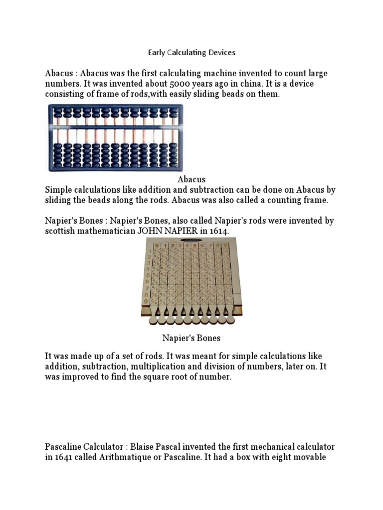Early Calculating Devices | PDF